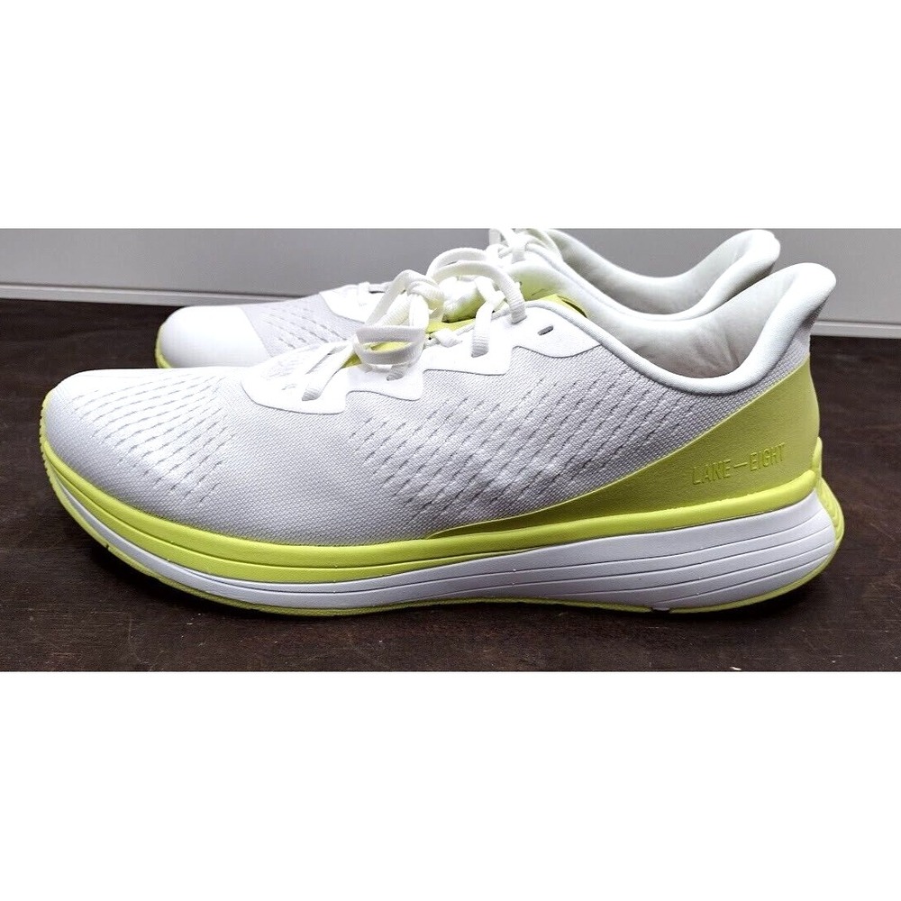 LANE EIGHT Relay Trainer M White Neon Yellow Athletic Running Shoes Men US 12